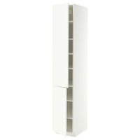 METOD high cabinet with shelves/2 doors, white/Aspudden matt white, 40x60x220 cm