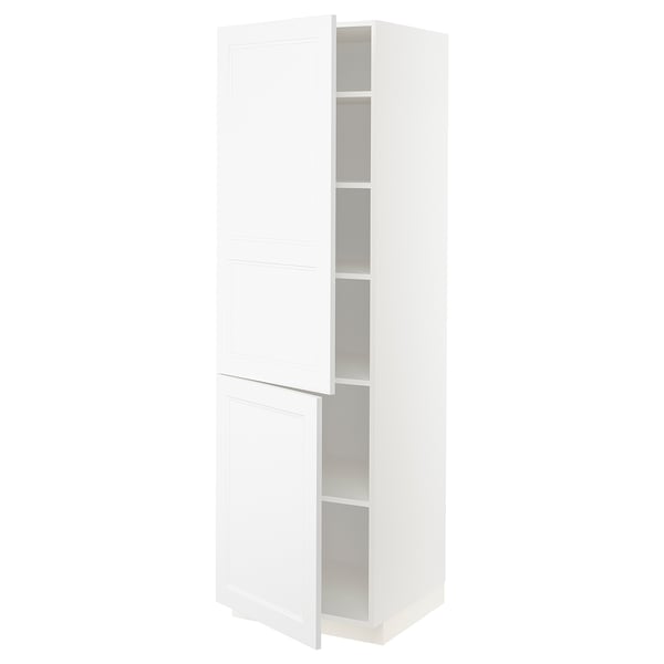 METOD high cabinet with shelves/2 doors, white/Axstad matt white, 60x60x200 cm