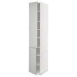 METOD high cabinet with shelves/2 doors, white/Havstorp light grey, 40x60x220 cm