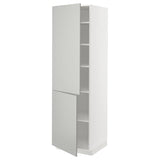 METOD high cabinet with shelves/2 doors, white/Havstorp light grey, 60x60x200 cm