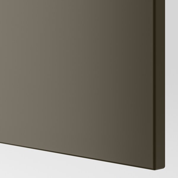 METOD - Mobile alto con ripiani/2 ante, bianco/Havstorp marrone-beige,40x60x220 cm
