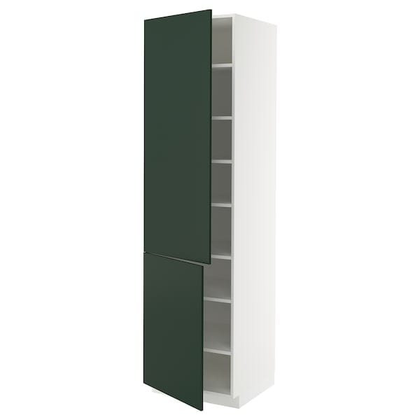 Ikea METOD - High cabinet with shelves/2 doors, white/Havstorp deep green, 60x60x220 cm