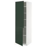 METOD high cabinet with shelves/2 doors, white/Havstorp deep green, 60x60x200 cm