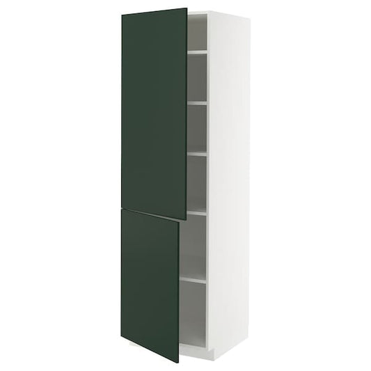 Ikea METOD - High cabinet with shelves/2 doors, white/Havstorp deep green, 60x60x200 cm
