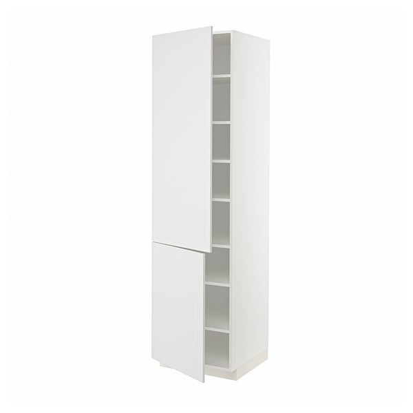 METOD high cabinet with shelves/2 doors, white/Stensund white, 60x60x220 cm
