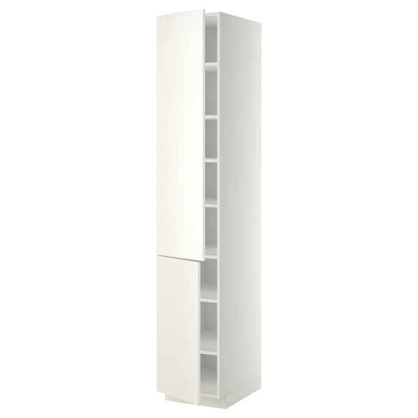 Ikea METOD - High cabinet with shelves/2 doors, white/Veddinge white, 40x60x220 cm
