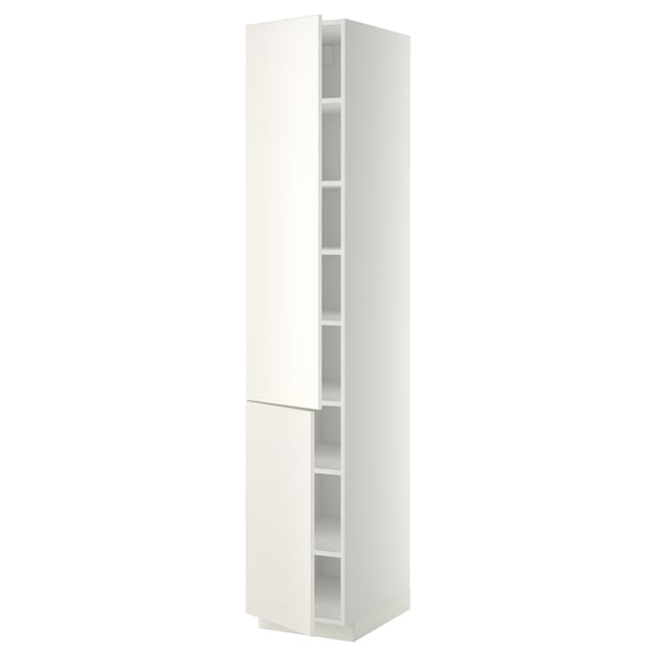 METOD high cabinet with shelves/2 doors, white/Veddinge white, 40x60x220 cm