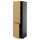METOD - METOD High cabinet with shelves/2 doors, black-grey/Voxtorp oak effect, 60x60x200 cm
