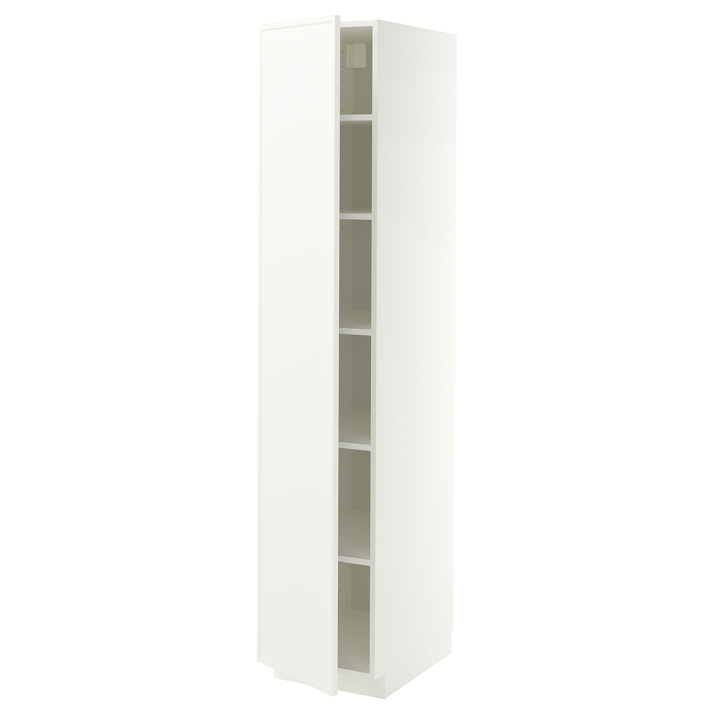 METOD high cabinet with shelves, white/Aspudden matt white, 40x60x200 cm