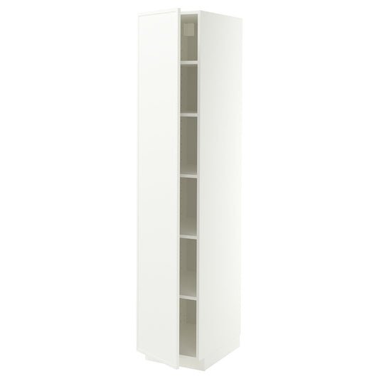 METOD high cabinet with shelves, white/Aspudden matt white, 40x60x200 cm