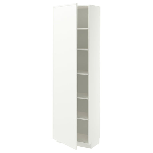 METOD high cabinet with shelves, white/Aspudden matt white, 60x37x200 cm