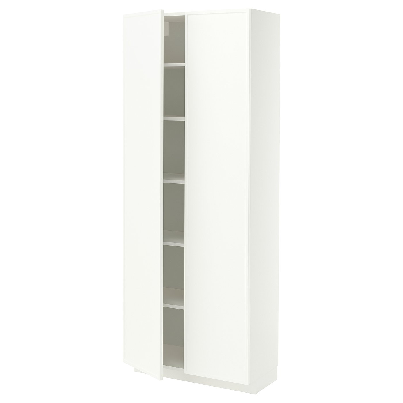 METOD high cabinet with shelves, white/Aspudden matt white, 80x37x200 cm