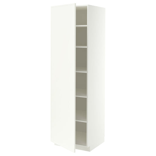 METOD high cabinet with shelves, white/Aspudden matt white, 60x60x200 cm