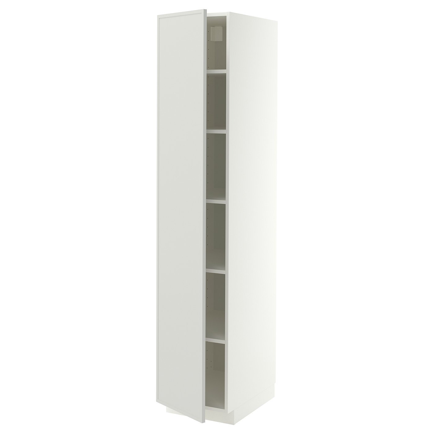 METOD high cabinet with shelves, white/Aspudden light grey, 40x60x200 cm