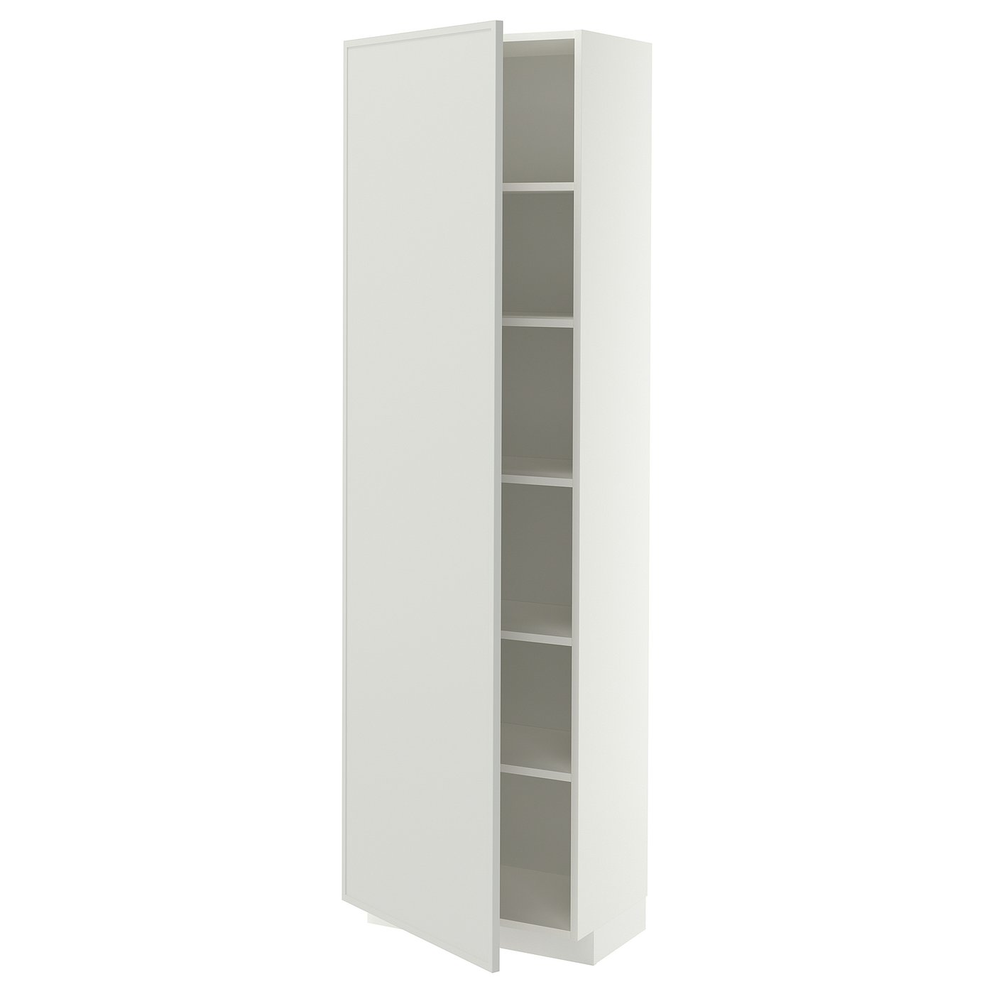 METOD high cabinet with shelves, white/Aspudden light grey, 60x37x200 cm