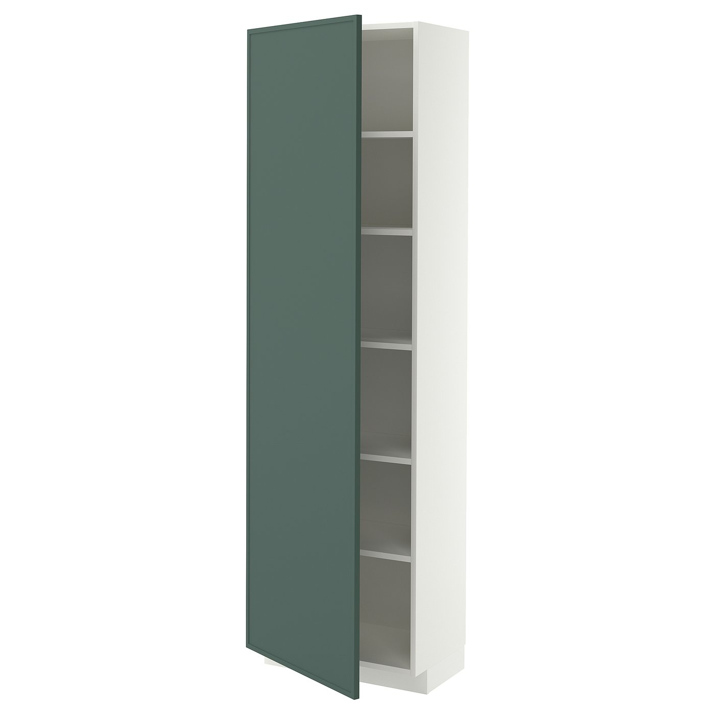 METOD high cabinet with shelves, white/Aspudden dark grey-green, 60x37x200 cm