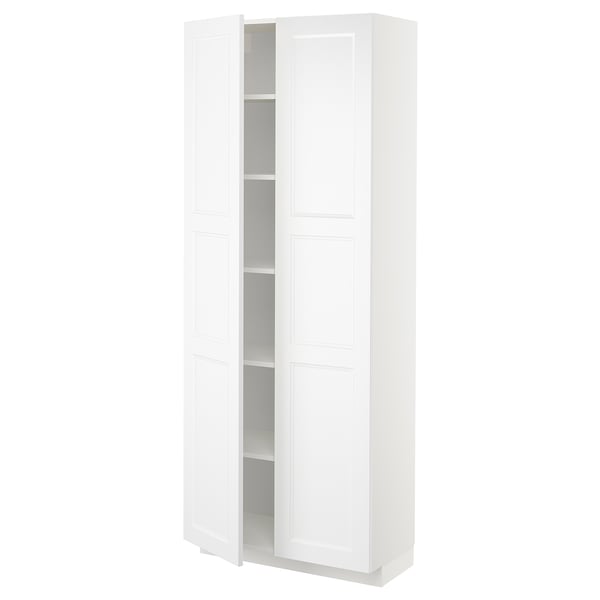 METOD - METOD High cabinet with shelves, white/Axstad matt white, 80x37x200 cm