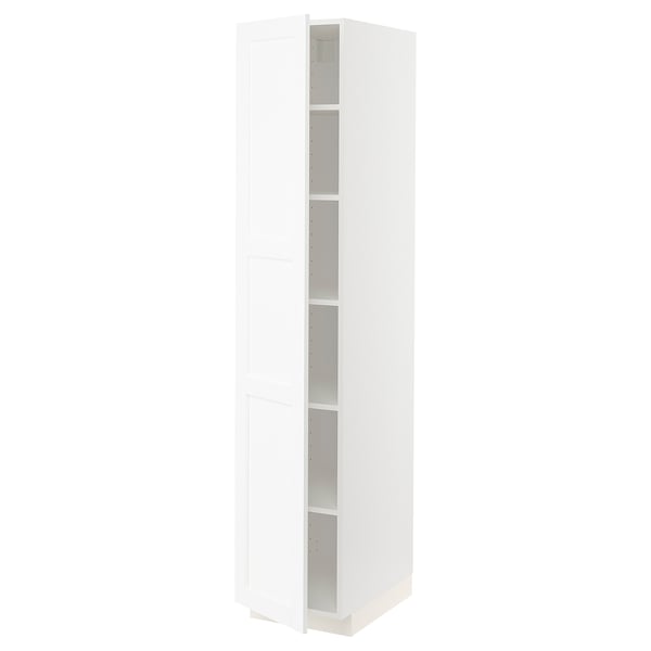 METOD - METOD High cabinet with shelves, white Enköping/white wood effect, 40x60x200 cm