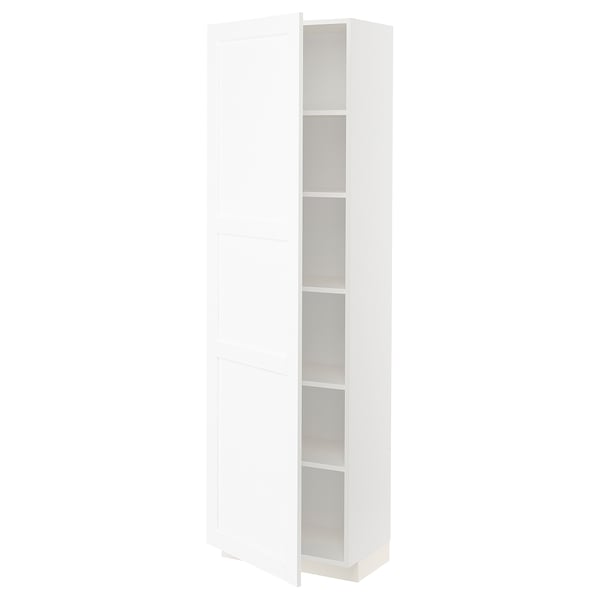 METOD high cabinet with shelves, white Enköping/white wood effect, 60x37x200 cm