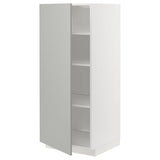 METOD high cabinet with shelves, white/Havstorp light grey, 60x60x140 cm
