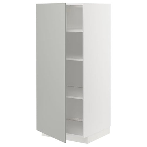 METOD - METOD High cabinet with shelves, white/Havstorp light grey, 60x60x140 cm