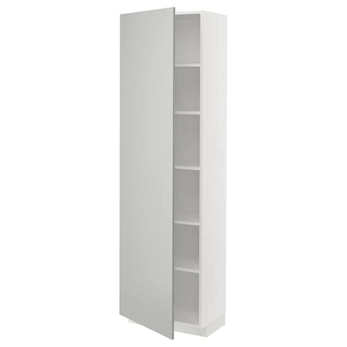 METOD high cabinet with shelves, white/Havstorp light grey, 60x37x200 cm