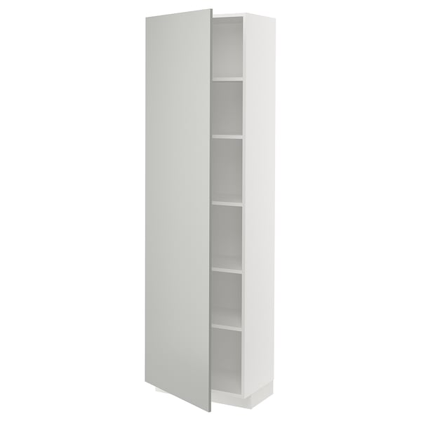 METOD high cabinet with shelves, white/Havstorp light grey, 60x37x200 cm