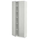 METOD high cabinet with shelves, white/Havstorp light grey, 80x37x200 cm