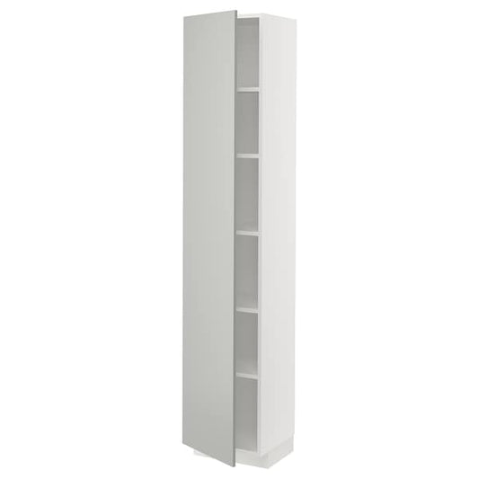 Ikea METOD - High cabinet with shelves, white/Havstorp light grey, 40x37x200 cm