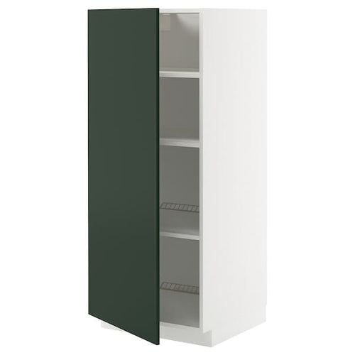 METOD - METOD High cabinet with shelves, white/Havstorp deep green, 60x60x140 cm
