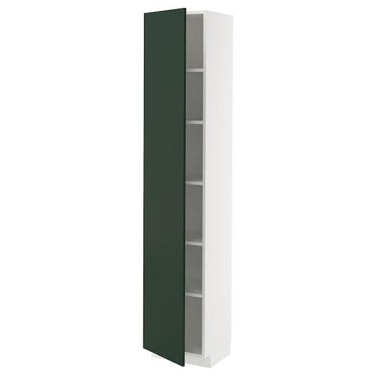 Ikea METOD - High cabinet with shelves, white/Havstorp deep green, 40x37x200 cm
