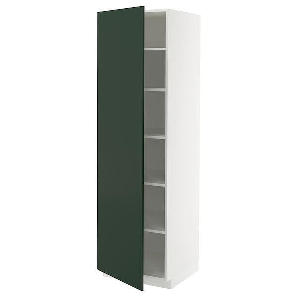 METOD - Tall cabinet with shelves, white/Havstorp green,60x60x200 cm