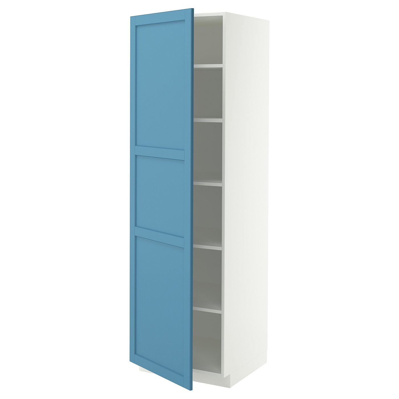 METOD high cabinet with shelves, white/Lerhyttan blue, 60x60x200 cm