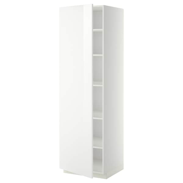 METOD - Mobile alto con ripiani, bianco/Ringhult bianco,60x60x200 cm