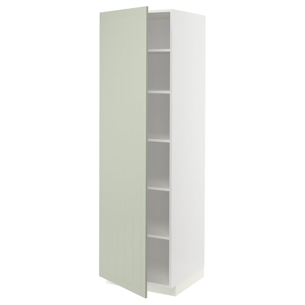 METOD - METOD High cabinet with shelves, white/Stensund light green, 60x60x200 cm