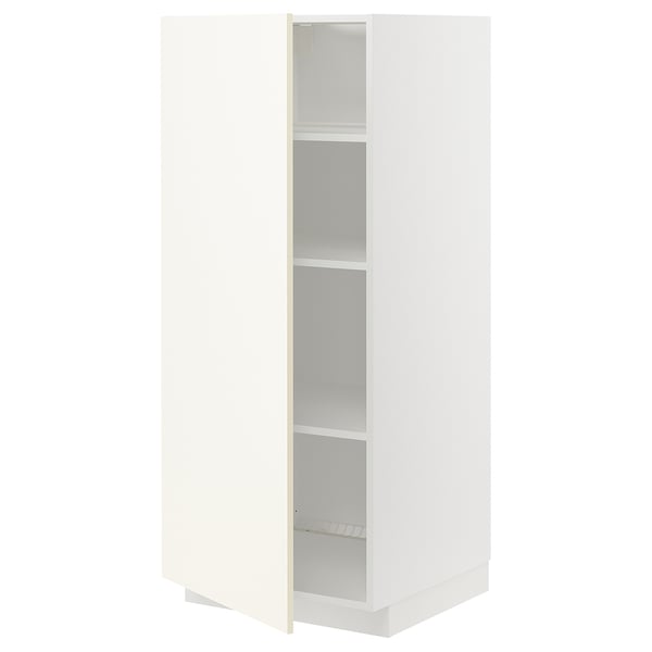 METOD - METOD High cabinet with shelves, white/Vallstena white, 60x60x140 cm