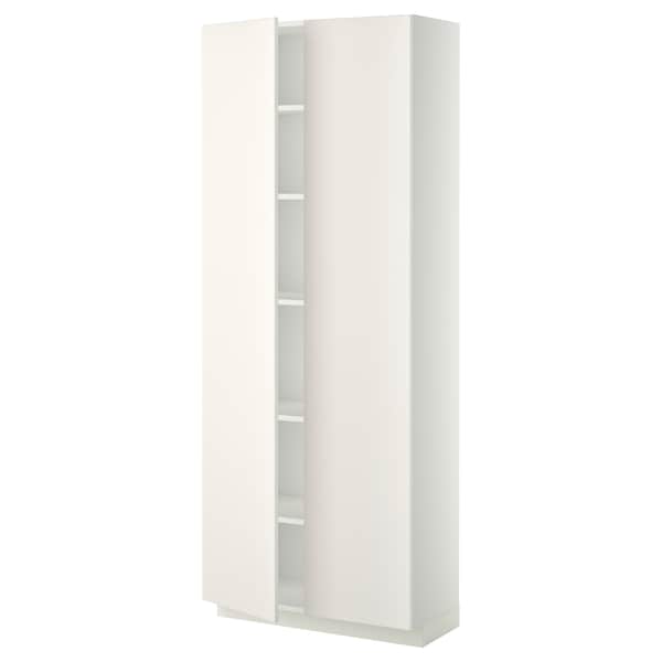 Ikea METOD - High cabinet with shelves, white/Veddinge white, 80x37x200 cm