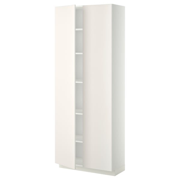 METOD high cabinet with shelves, white/Veddinge white, 80x37x200 cm