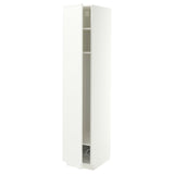 METOD high cabinet w shelves/wire basket, white/Aspudden matt white, 40x60x200 cm