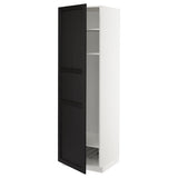 METOD high cabinet w shelves/wire basket, white/Lerhyttan black stained, 60x60x200 cm