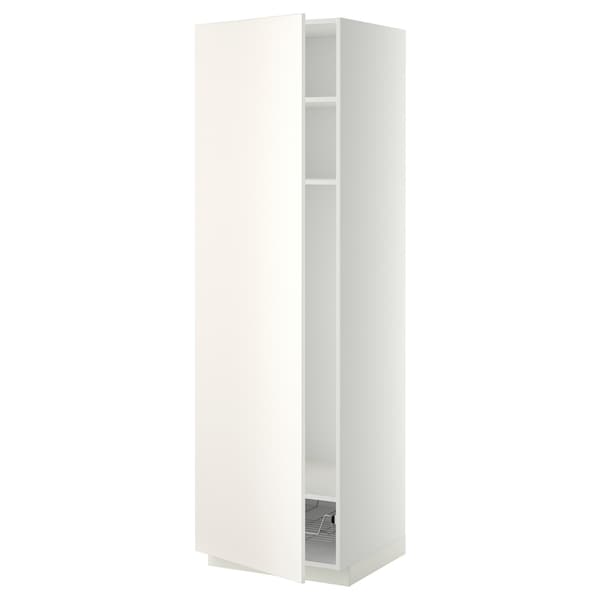 Ikea METOD - High cabinet w shelves/wire basket, white/Veddinge white, 60x60x200 cm