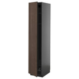 METOD high cabinet w shelves/wire basket, black-grey/Sinarp brown, 40x60x200 cm