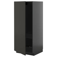 METOD high cabinet with shelves, black-grey/Nickebo matt anthracite, 60x60x140 cm