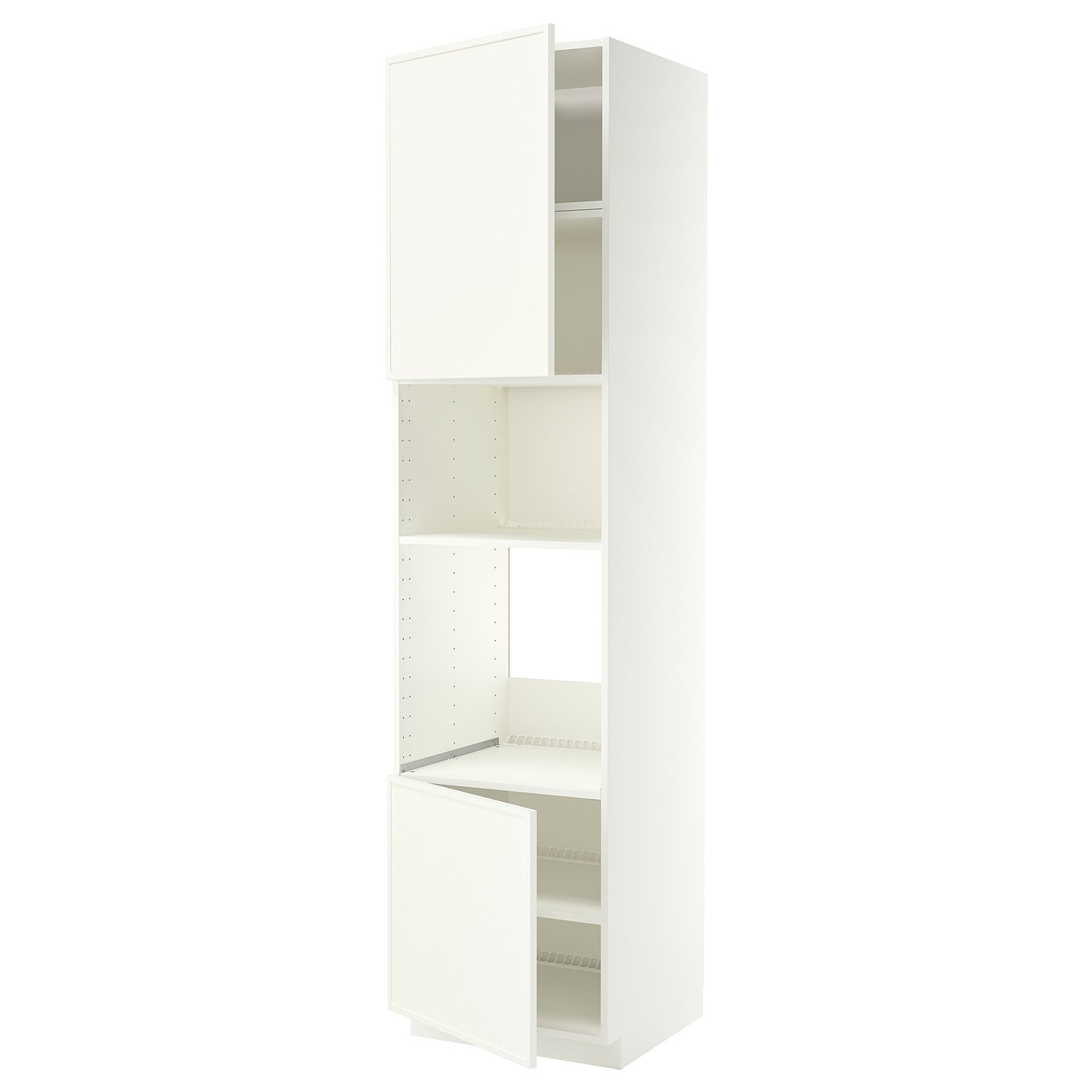 METOD high cabinet f built-in appliances, white/Aspudden matt white, 60x60x240 cm