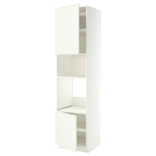METOD high cabinet f built-in appliances, white/Aspudden matt white, 60x60x240 cm