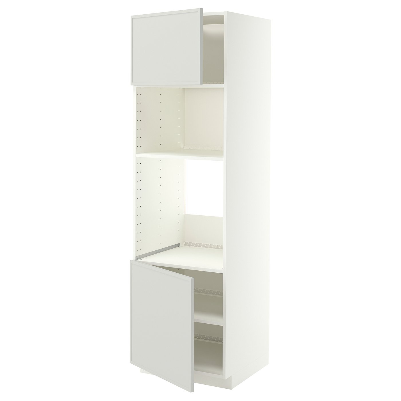 METOD high cabinet f built-in appliances, white/Aspudden light grey, 60x60x200 cm