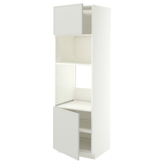 METOD high cabinet f built-in appliances, white/Aspudden light grey, 60x60x200 cm