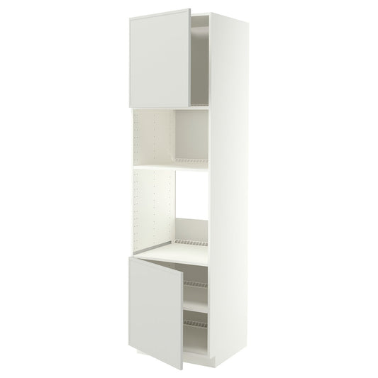 METOD high cabinet f built-in appliances, white/Aspudden light grey, 60x60x220 cm