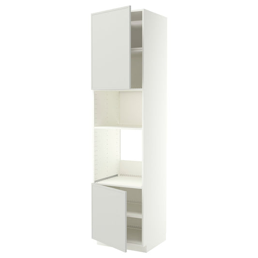 METOD high cabinet f built-in appliances, white/Aspudden light grey, 60x60x240 cm