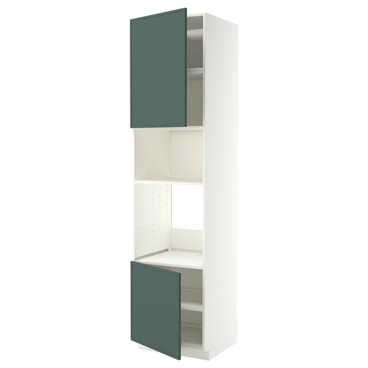 METOD high cabinet f built-in appliances, white/Aspudden dark grey-green, 60x60x240 cm